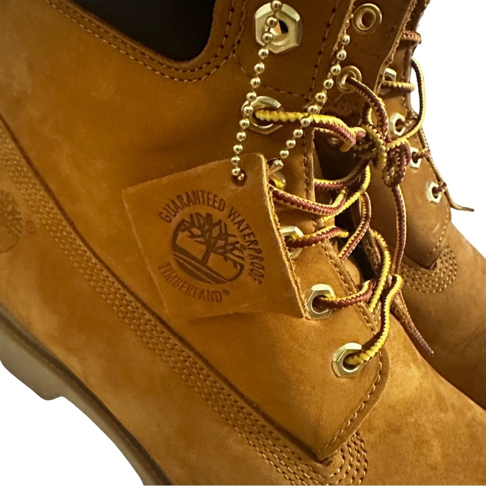 Timberland Men’s 6-Inch Premium Waterproof Boots Wheat Nubuck Sz 13 Style 18094 - Picture 3 of 14